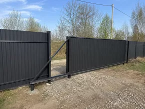 Механические откатные ворота 4000x1900 (на винтовых сваях) купить Москва